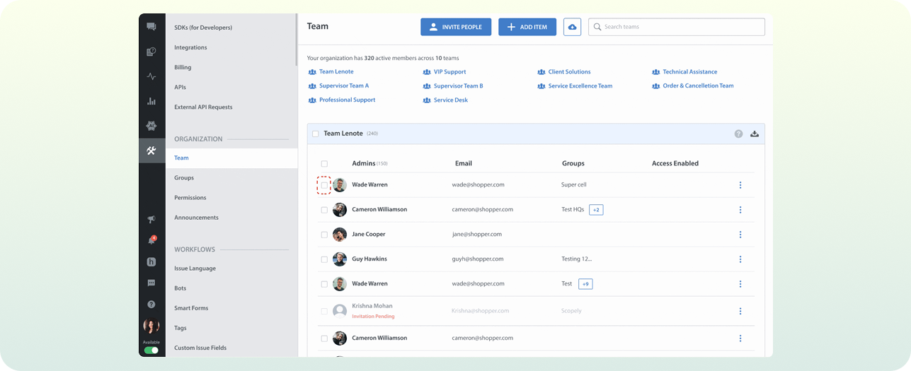 Feature Based Access Control for Custom Roles